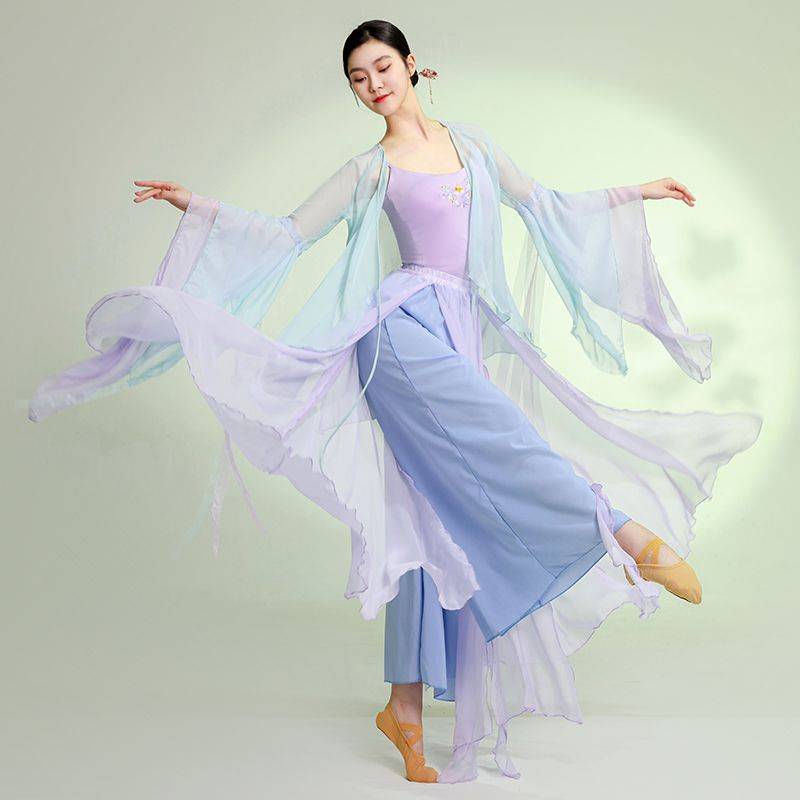 Practicing clothes Classical dance clothing women's elegant fairy body rhyme gauze Han clothes Chinese clothing Chinese style performance suit girl