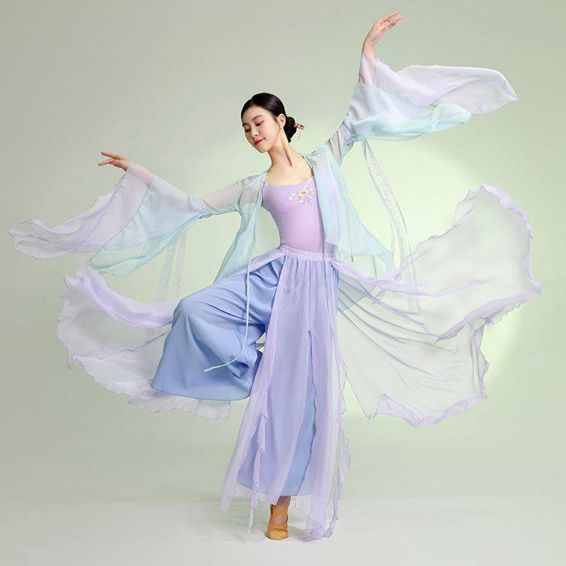 Practicing clothes Classical dance clothing women's elegant fairy body rhyme gauze Han clothes Chinese clothing Chinese style performance suit girl