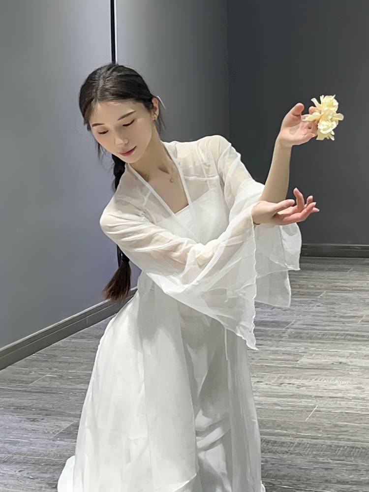 Classical dance clothing female split horn sleeve fairy qi elegant gauze training exercises modern dance Chinese dance performance clothing
