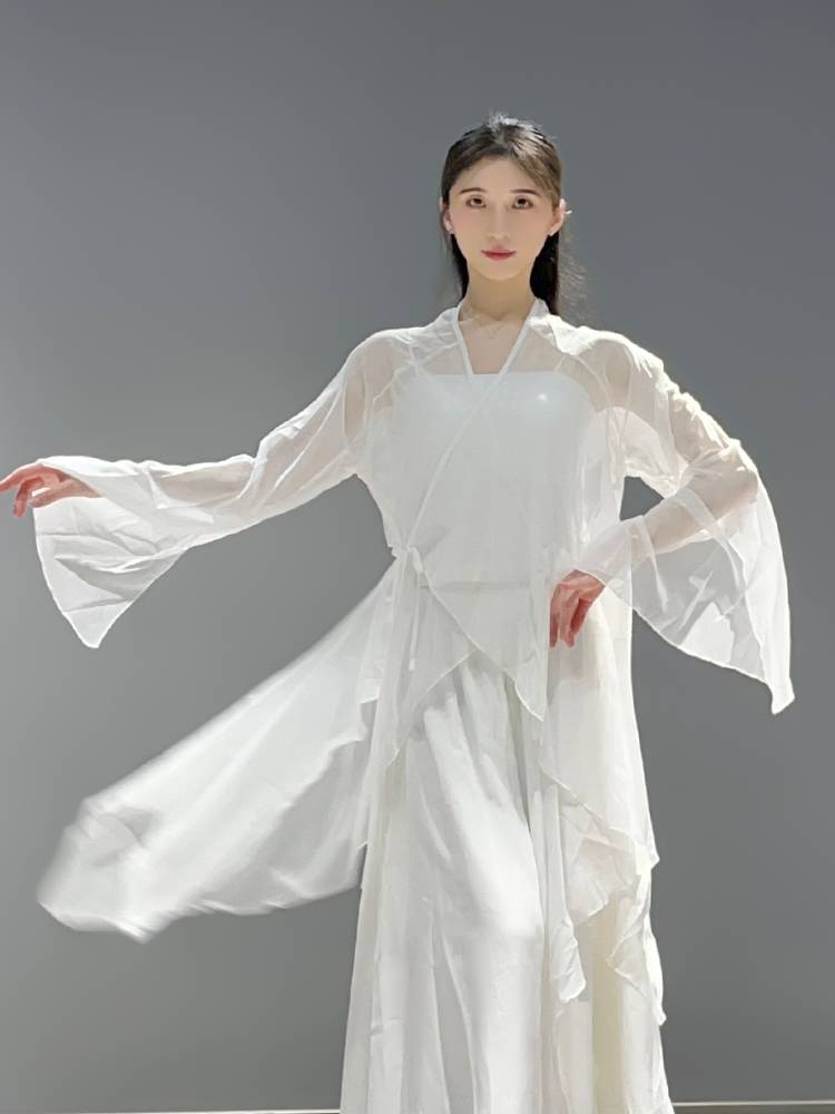 Classical dance clothing female split horn sleeve fairy qi elegant gauze training exercises modern dance Chinese dance performance clothing