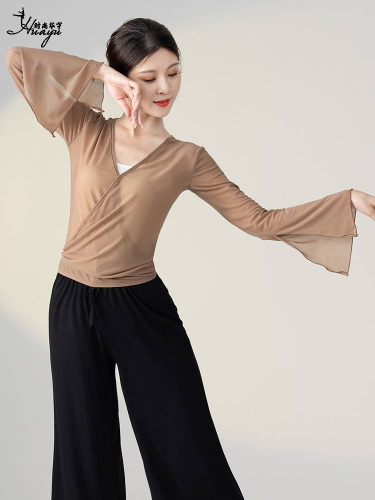 Classical dance yarn long -sleeved elegant and elegant female Chinese dance dance clothes