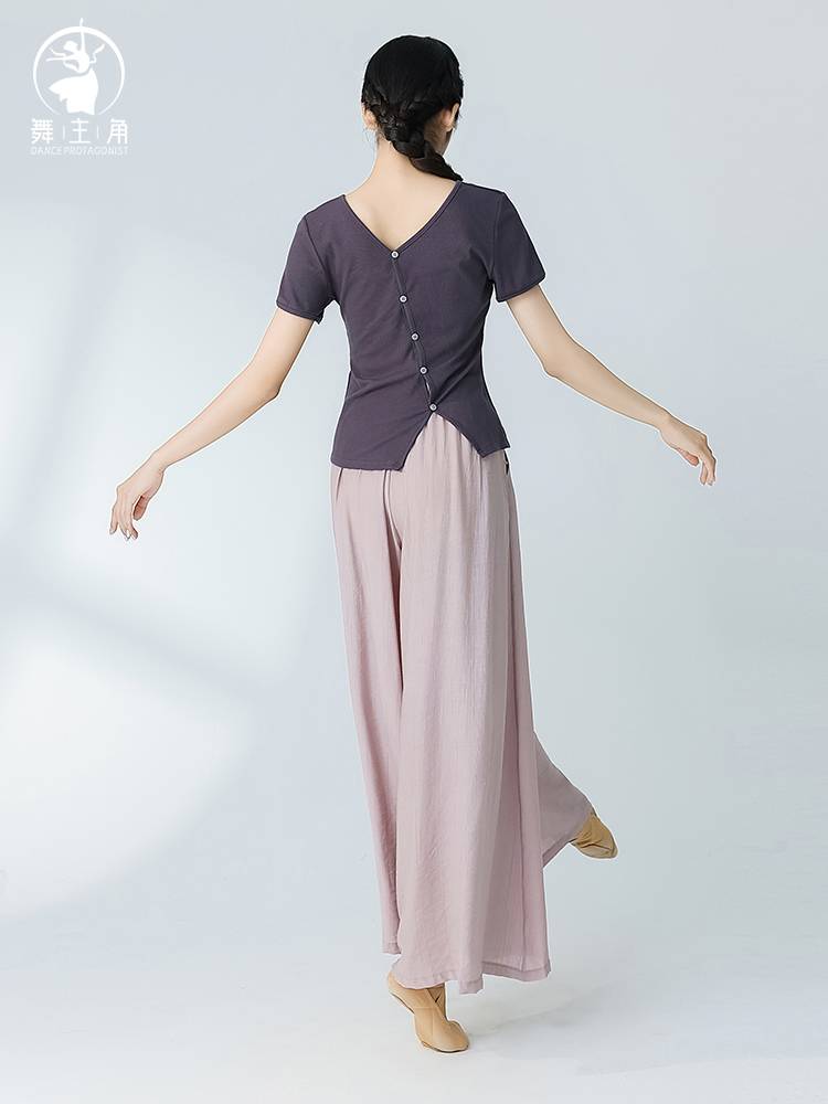 Summer dance protagonist Modern dance practice service short -sleeved top female classical dance body rhyme thin body training clothing