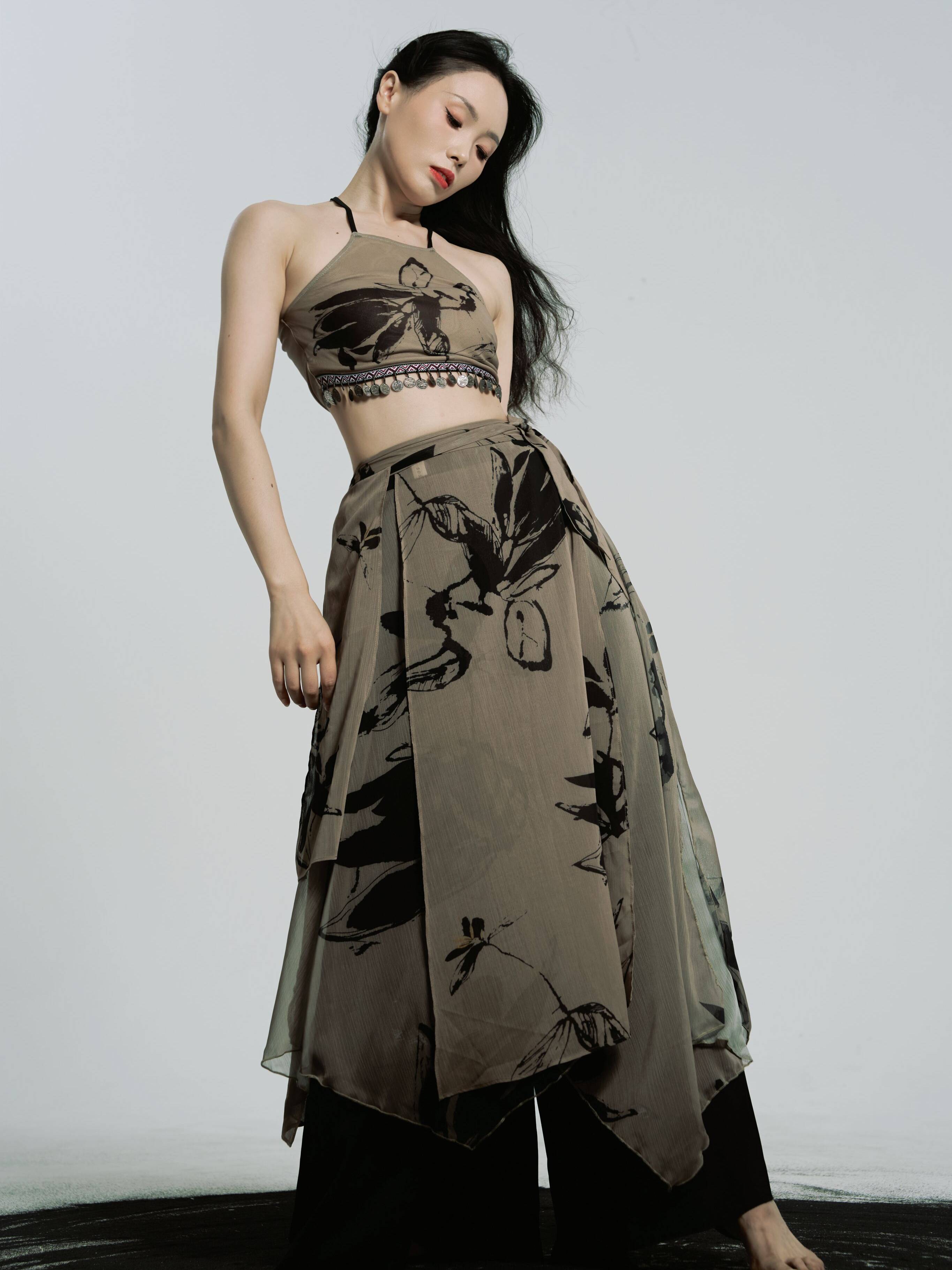 SOSO Jiaguo style Jazz, exotic dance clothing, multi -plics skirt, skirt sling new Chinese -style dance suit