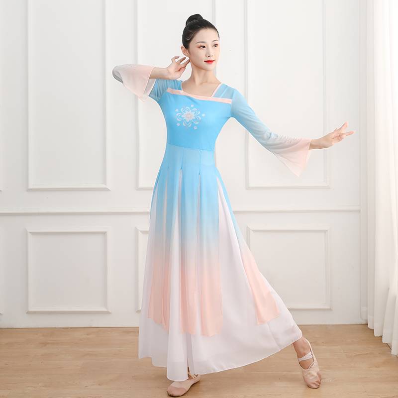 The new classical dance service body rhyme gradient net gauze female elegant training skill service Chinese dance performance service