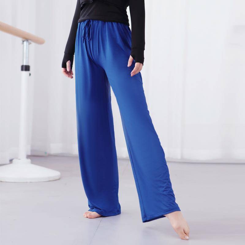 Modern dance clothing long pants classical dance pants men's straight pants high waist wide leg pants loose practice pants training