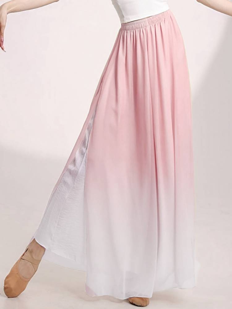 New classical dance service female dance practice pants gradient chiffon flowing ginematic Chinese dance nation modern dance pants