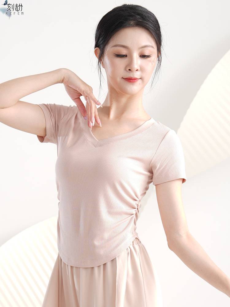 Spring and summer dance practice service female Chinese classical modern dance adult short -sleeved top teacher professional training dance service