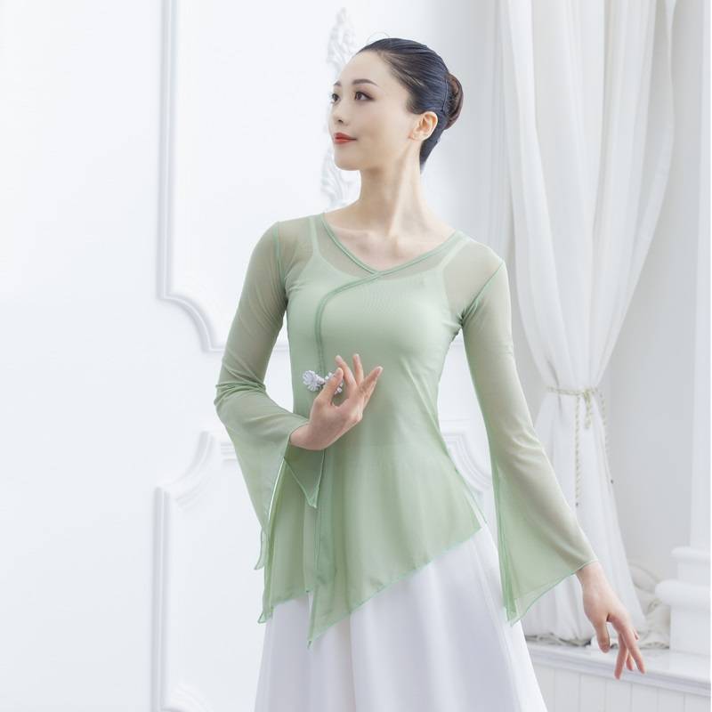 Classical Dance National Modern Body Rhyme Dance Performance Practice Female adult gauze clothing with elegant top