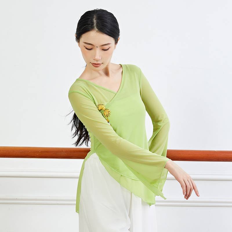 New product classical dance yarn clothes body rhyme, exercise, female elegant performance service Chinese style fairy dance clothing top
