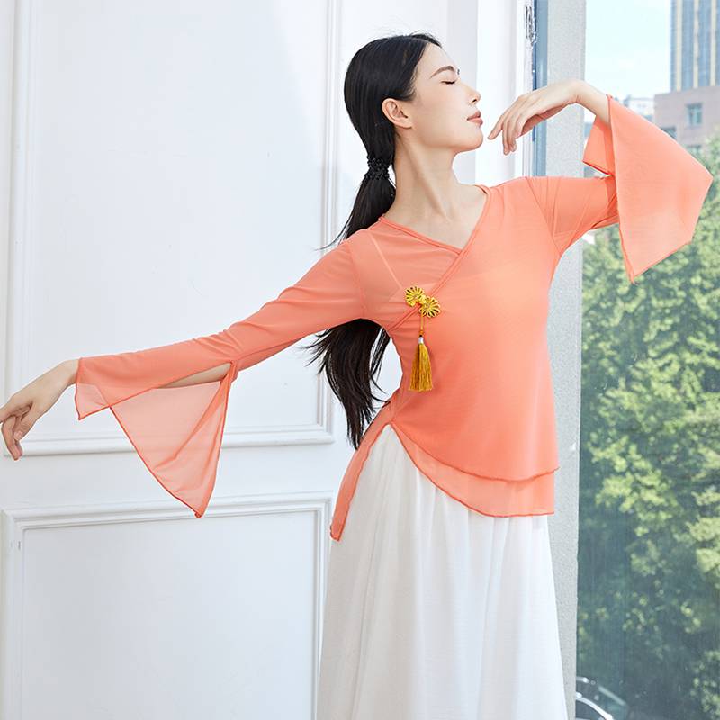 New product classical dance yarn clothes body rhyme, exercise, female elegant performance service Chinese style fairy dance clothing top
