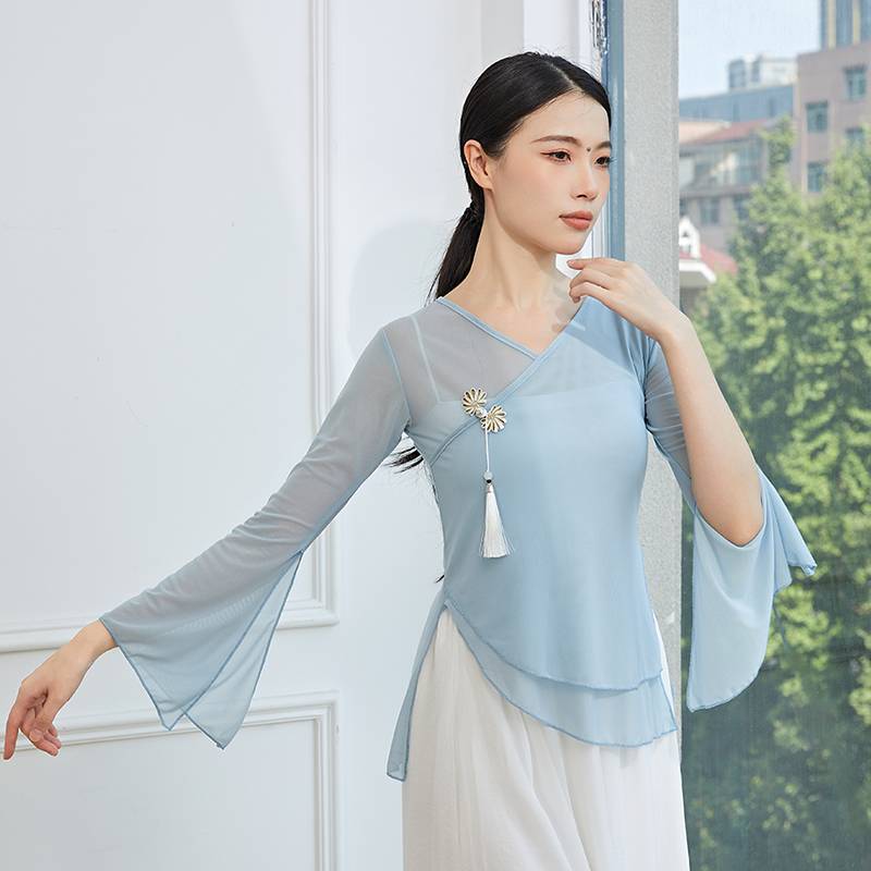 New product classical dance yarn clothes body rhyme, exercise, female elegant performance service Chinese style fairy dance clothing top