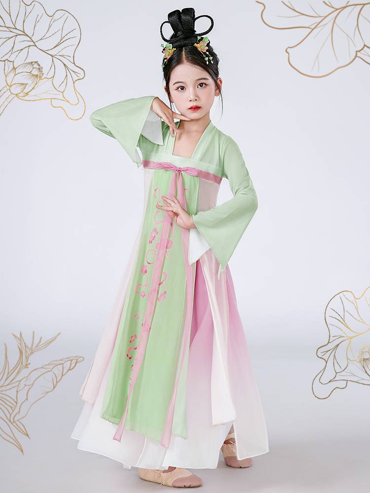 Children's Classical Dance Performance Service Shangchun Mountain elegant gauze goddess rhyme Chinese dance dance dance practice fan dance