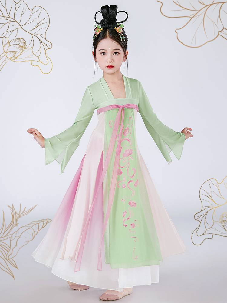 Children's Classical Dance Performance Service Shangchun Mountain elegant gauze goddess rhyme Chinese dance dance dance practice fan dance