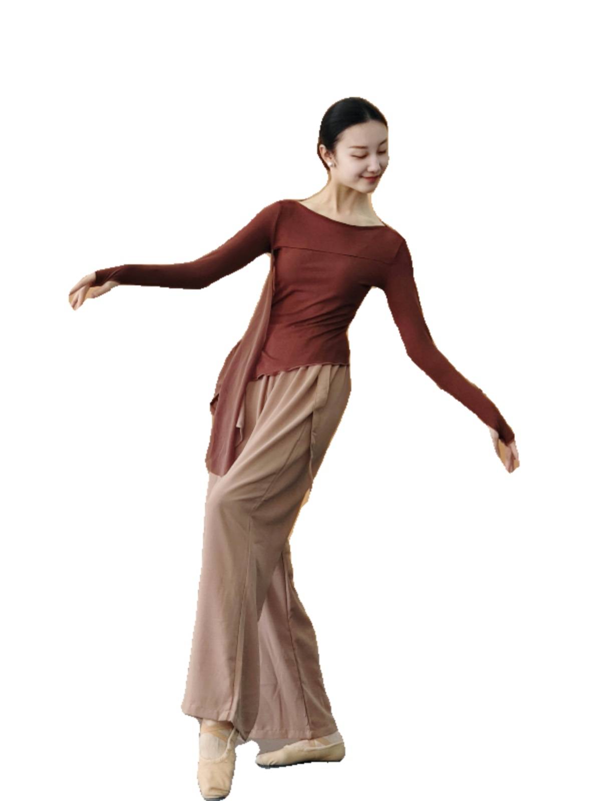 Classical dance dance clothing top, autumn and winter long sleeves, long sleeves fluttering yin, modern dance female adult practitioner, sportswear, national dance