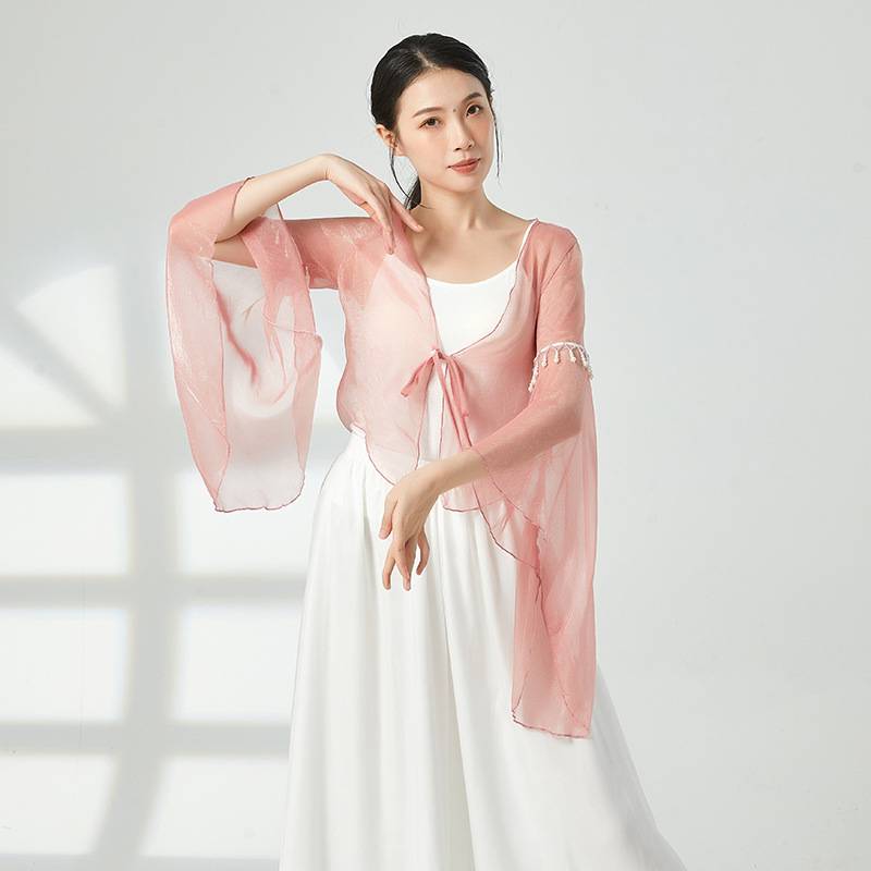 Classical dance dance clothing female gauze Chinese dance immortal pearl elegant top performance clothes practice clothing square dance