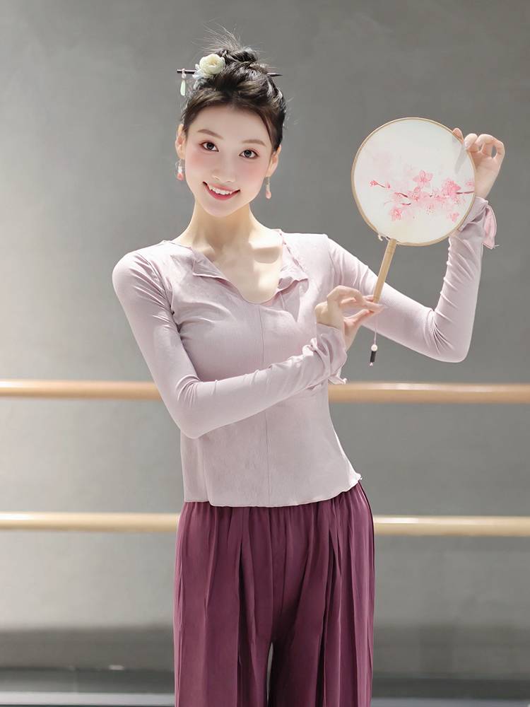 Dance top female fashion modern dance clothes body training suit new clothing black classical dance exercise uniform