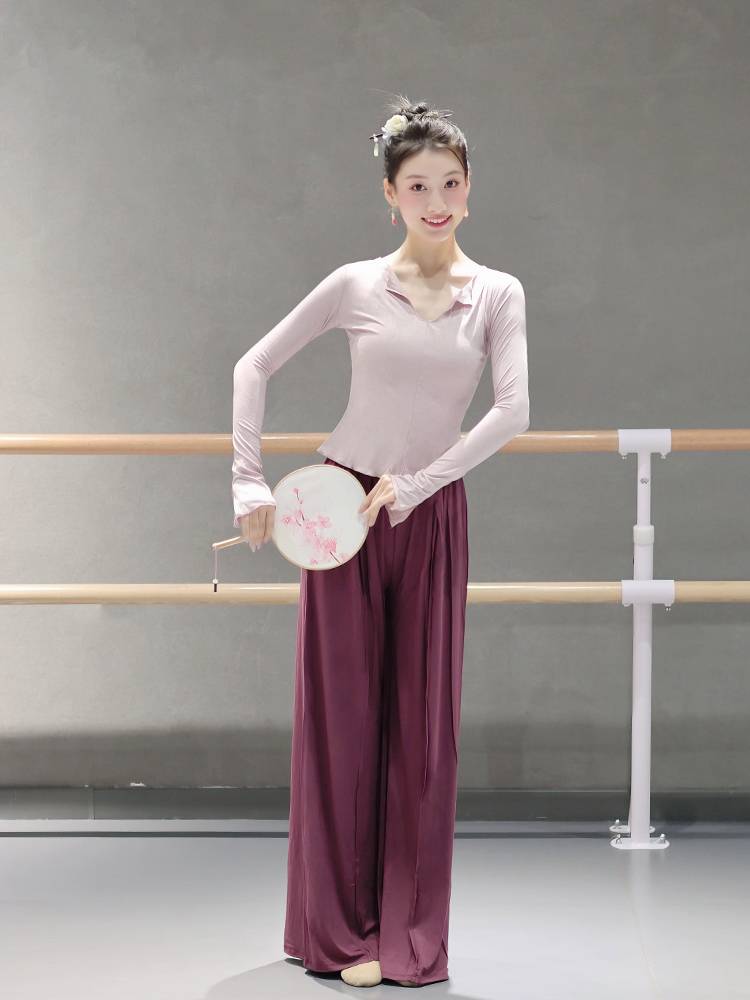 Dance top female fashion modern dance clothes body training suit new clothing black classical dance exercise uniform