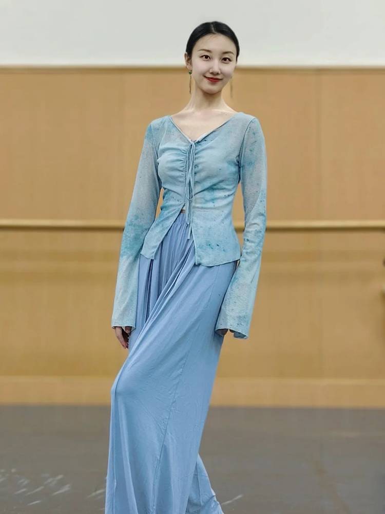 Classical dance gauze female body rhyme net yarn practice clothes adult teacher art test dance service Chinese national dance service