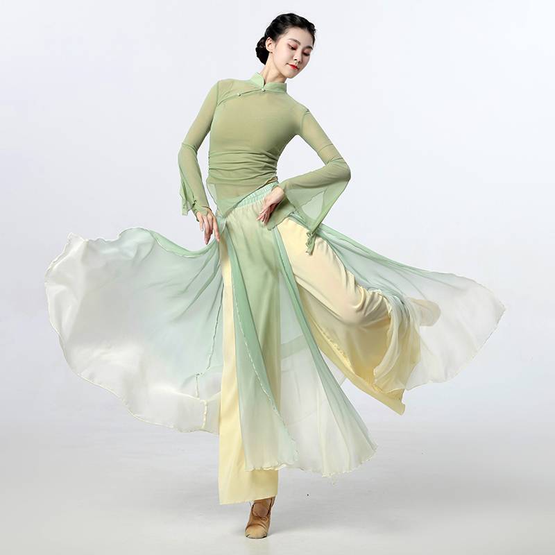 The new classical dance service new Chinese style elegant body rhyme yarn training suit set Chinese dance nation performance