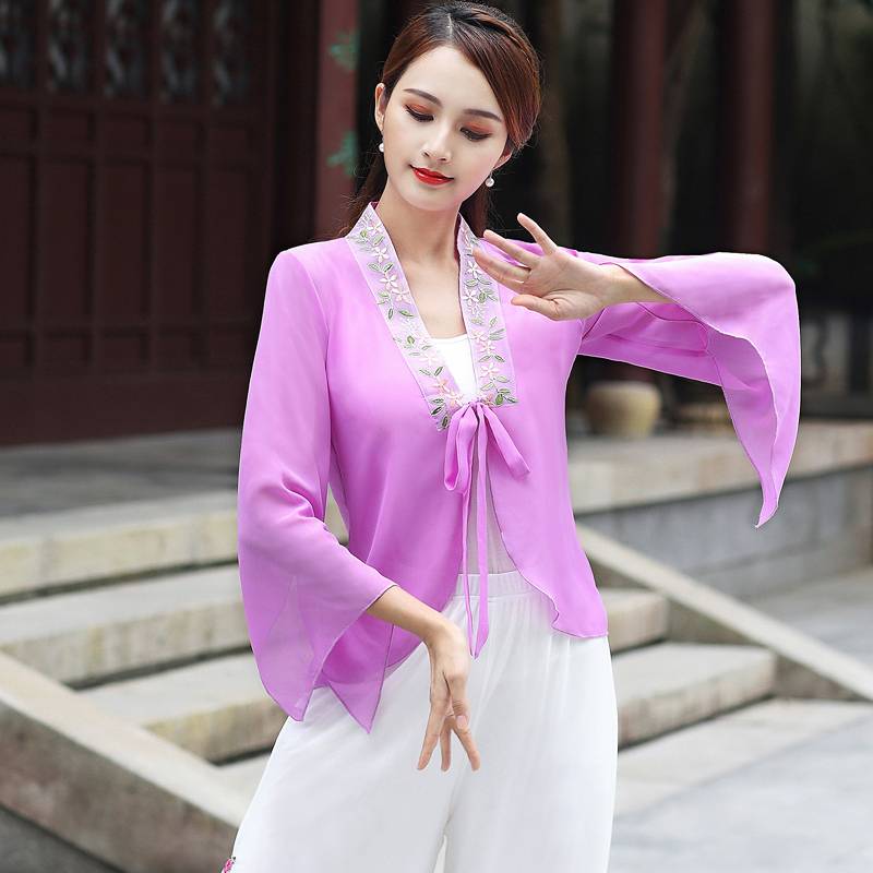 Sister Zi Cai Break Code Cleansing Classical Dance Clothing Female Permanent Body Rhymes Practice Clothing Top Chinese Dance Performance