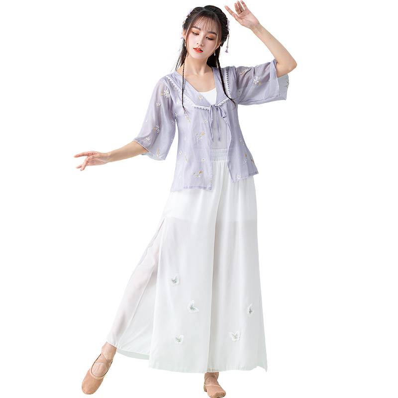 Sister Zi Cai Break Code Cleansing Classical Dance Clothing Female Permanent Body Rhymes Practice Clothing Top Chinese Dance Performance