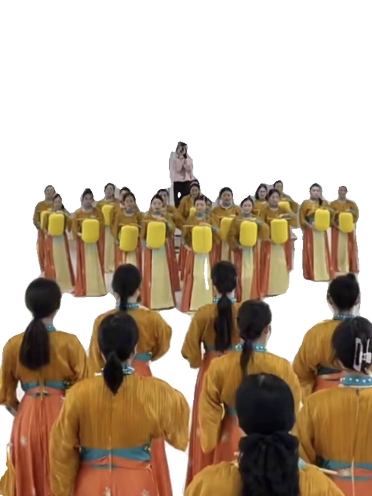 Women's group dancers Monthly Dance Classical Dance Performance Services Hanfu Skirt Chinese Wind Flowers Women's Lantern Proposal