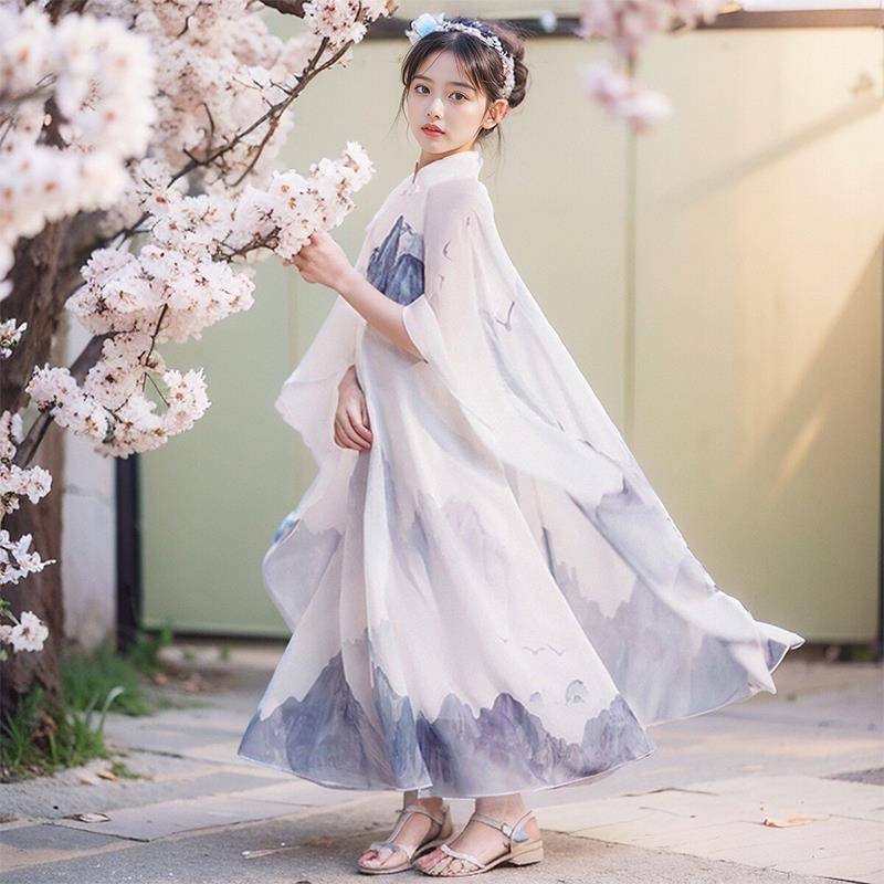Guzheng performance service female big boy test standing and standing up and closing of elegant clothing classical dance piano flute solo performance clothes