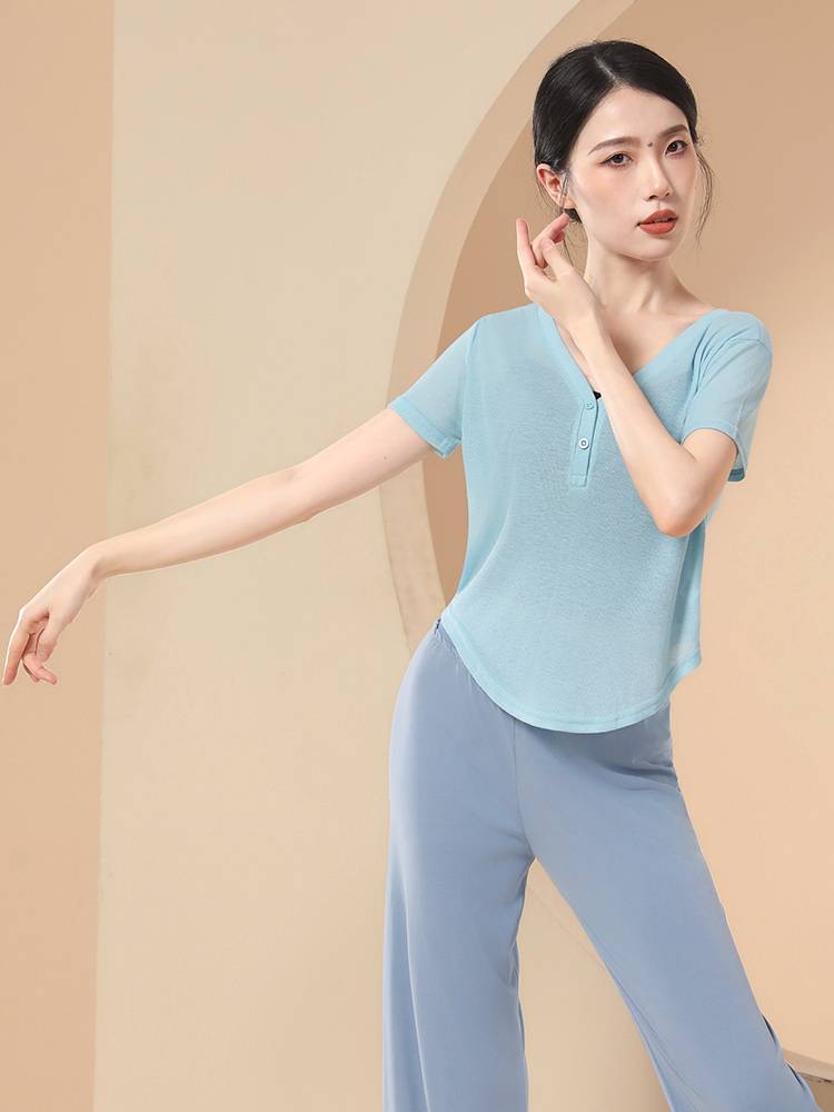 Adult new modern dance clothing female summer top Chinese classical practice dancing daily loose and elegant sweater