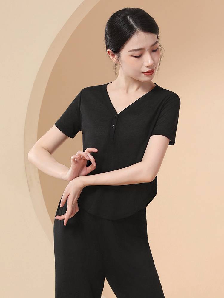 Adult new modern dance clothing female summer top Chinese classical practice dancing daily loose and elegant sweater