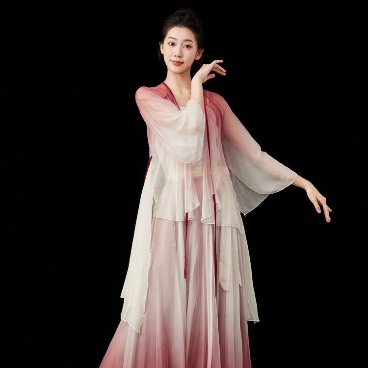 Liuli feathers have no art, a big left classical dance dance service female elegant practice performed immortal ancient wind cloak