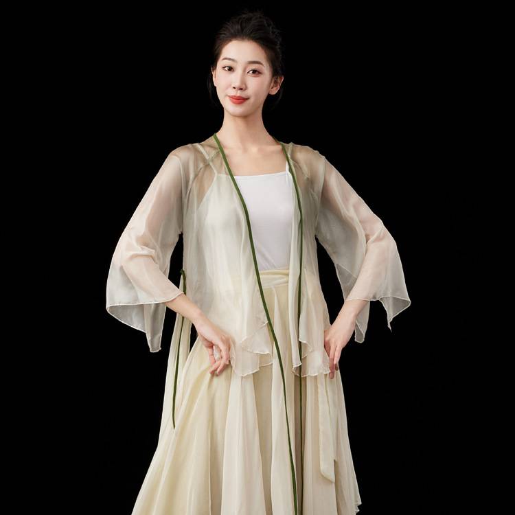 Liuli feathers have no art, a big left classical dance dance service female elegant practice performed immortal ancient wind cloak