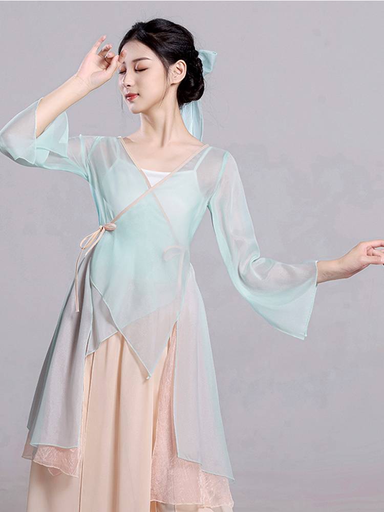 Classical gauze dance training skills daily elegant art test chiffon female fairy gas cheap Chinese style performance clothing