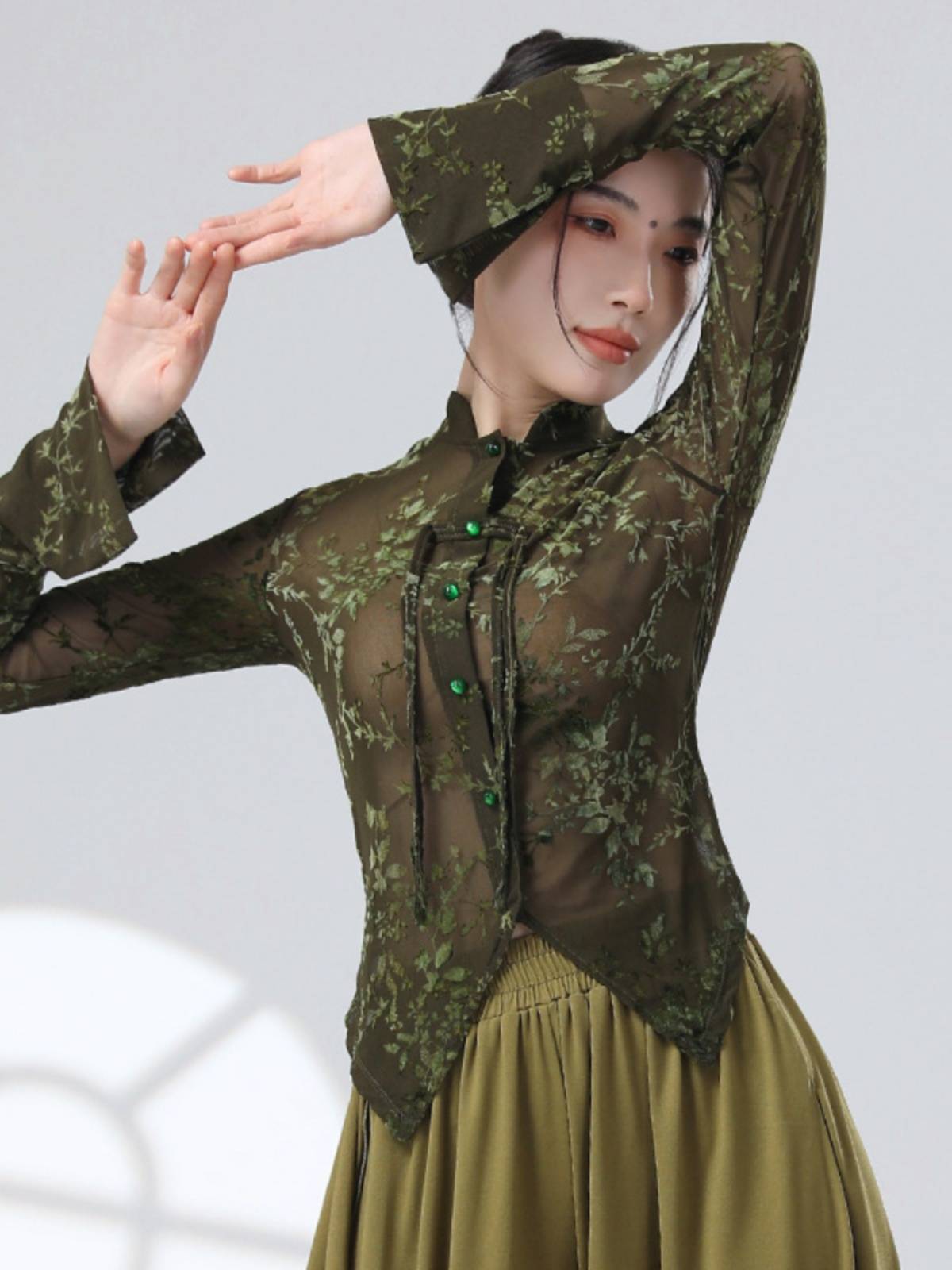 New Chinese Classical Dance Dance Dance Server New Top Female Slip Long Sleeve Daily Performance Server Practice Service