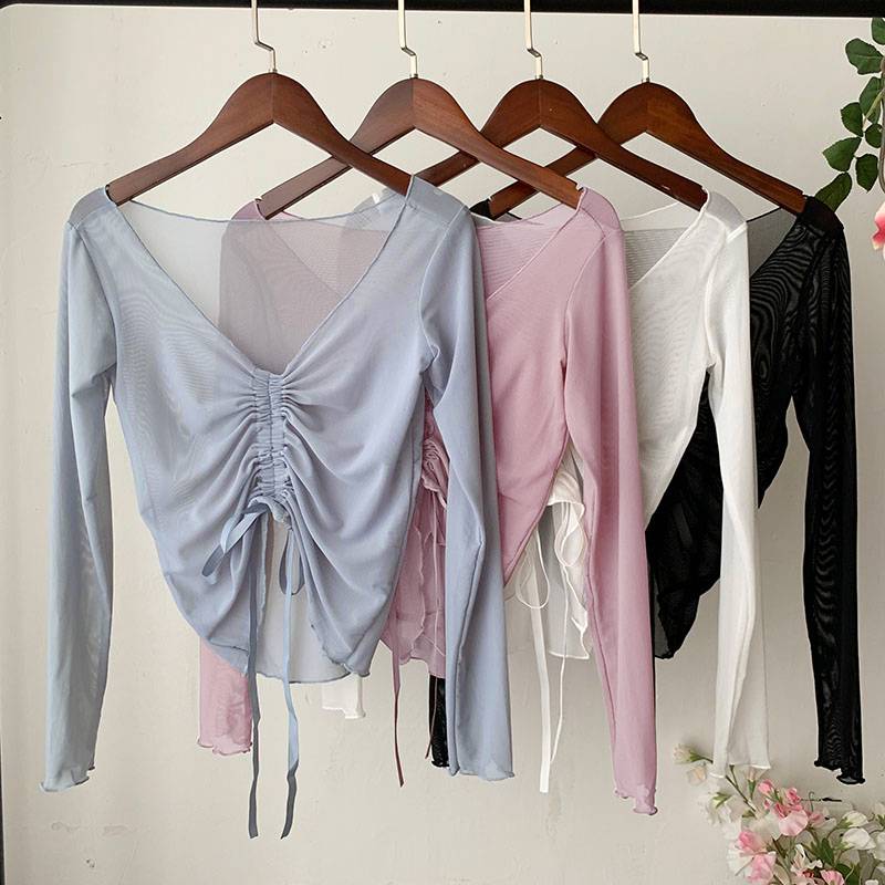 Dance practice service summer modern gauze classical shirt female adult suit black dancing suspender Chinese ancient style