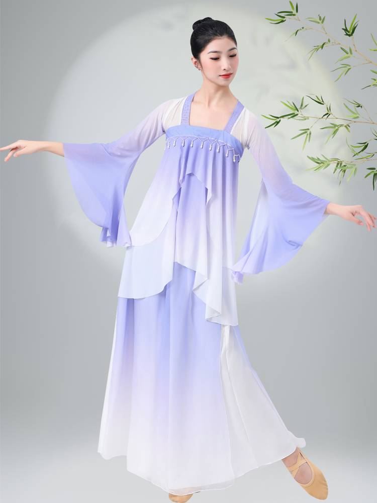 The new female adult classical dancer dancer dance dance clothing, the gradient gauze Chinese style set is like a dream order