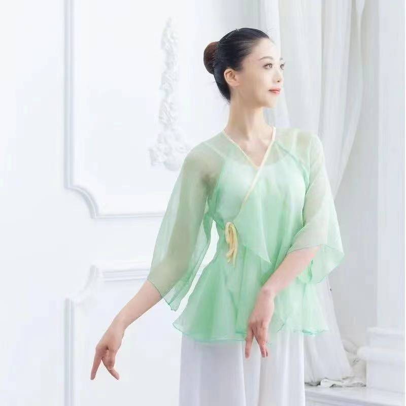 Classical dance Chinese style practice dance dance shirt outside the coat of the rhyme, elegant gauze, fairy cloak, adult body suit