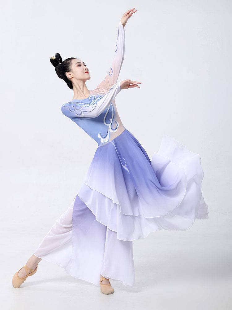 Ripple Ruo Shui Performs the same model, the female adult classical dance, elegant Chinese Feng Shui sleeve art test dance group dance