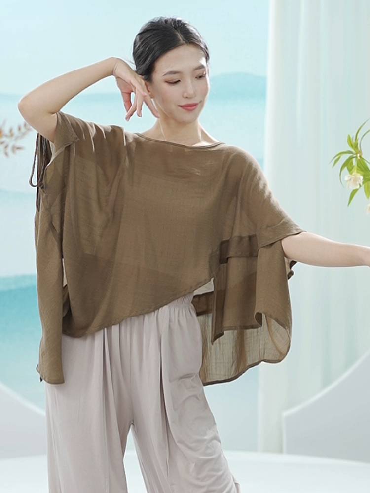 Modern dance service adult female practicing the body, loose jersey mesh gauze classical elegant 2024 summer new dancing