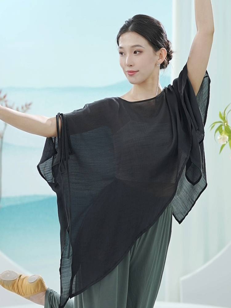 Modern dance service adult female practicing the body, loose jersey mesh gauze classical elegant 2024 summer new dancing
