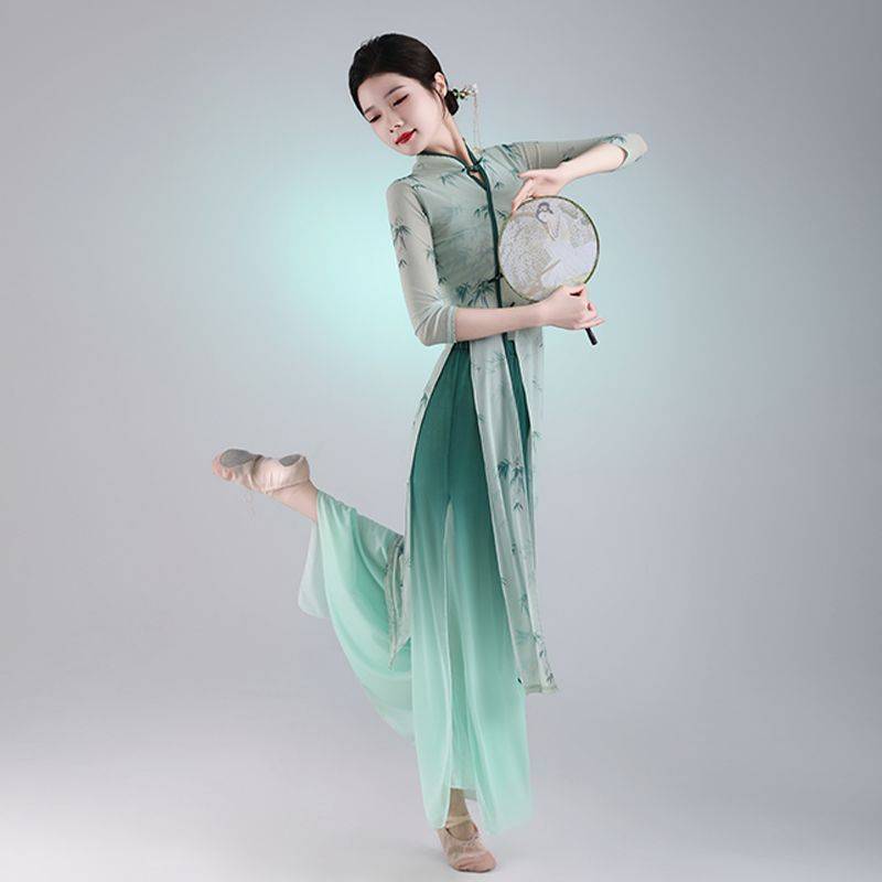 Classical dance cheongsam dance 2024 new body rhyme yae -coat practice service adult female dance suit performance suit