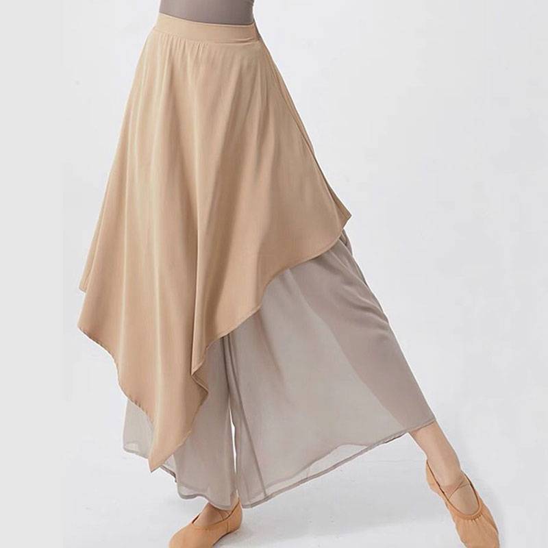 Chinese dance pants women's loose elegant chiffon skirt pants modern dance classical dance performance, practice, wide -leg pants