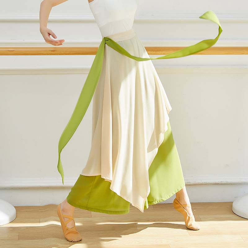 Chinese dance pants women's loose elegant chiffon skirt pants modern dance classical dance performance, practice, wide -leg pants