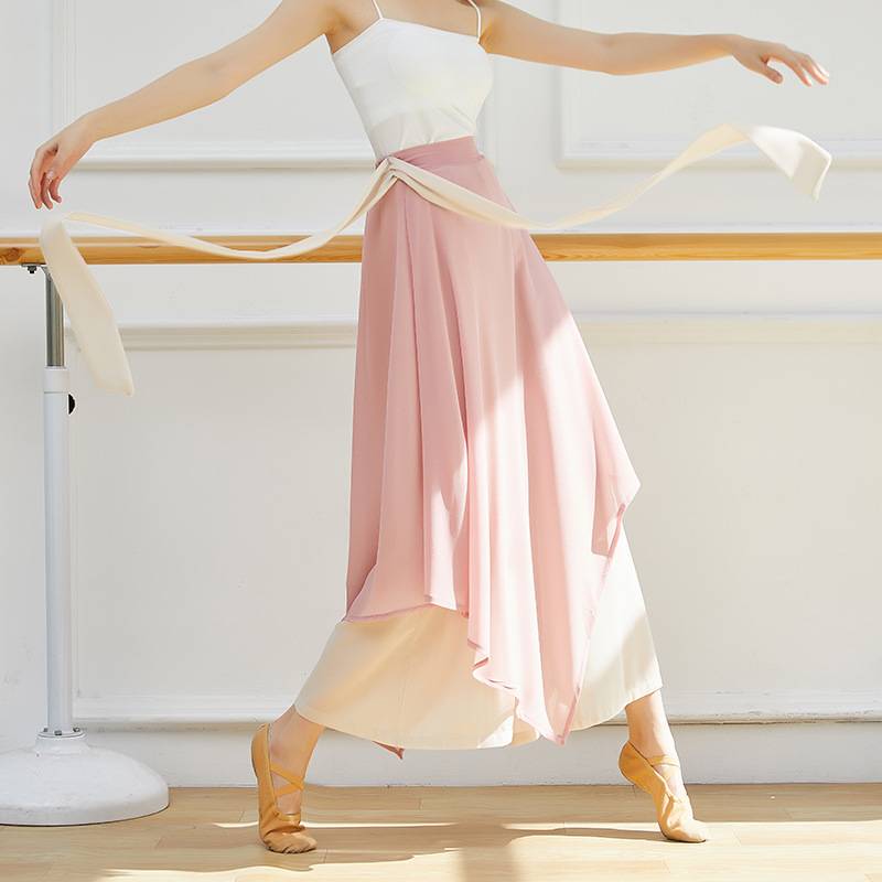 Chinese dance pants women's loose elegant chiffon skirt pants modern dance classical dance performance, practice, wide -leg pants