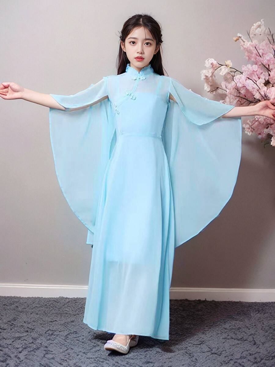Guzheng performance service Chinese style folk music classical dance piano erhu performance clothing chiffon elegant fairy girl clothing