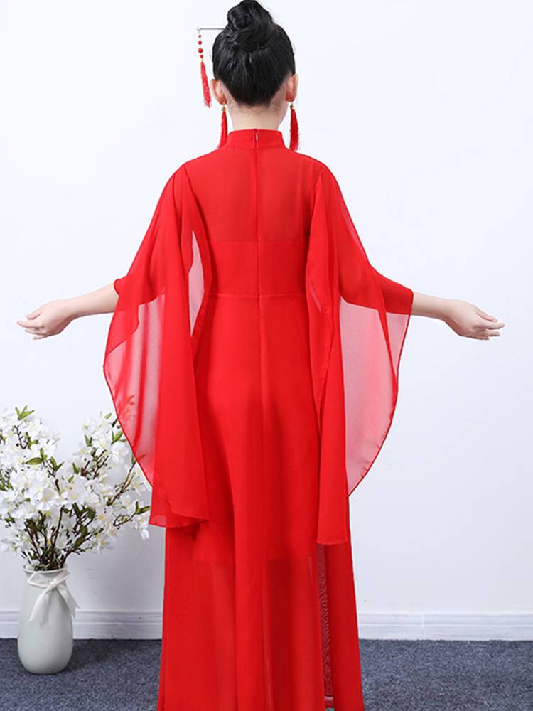 Guzheng performance service Chinese style folk music classical dance piano erhu performance clothing chiffon elegant fairy girl clothing