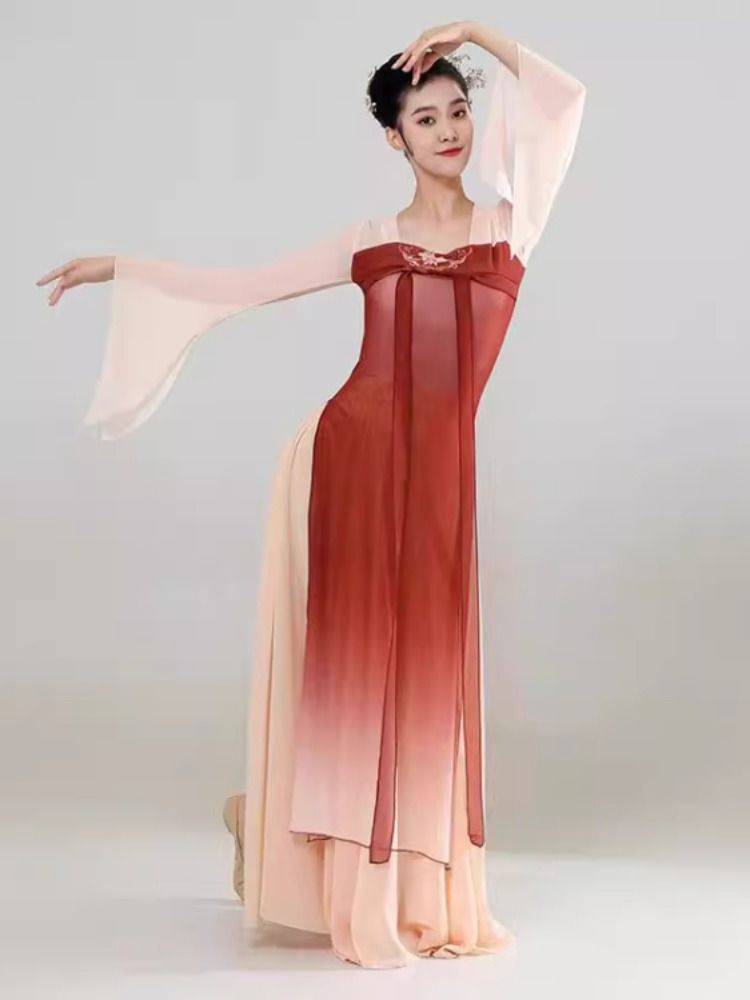 Classical dance dance service female elegant body rhyme long gauze Chinese dance performance service ancient style Qi breasts Han Tang dance service
