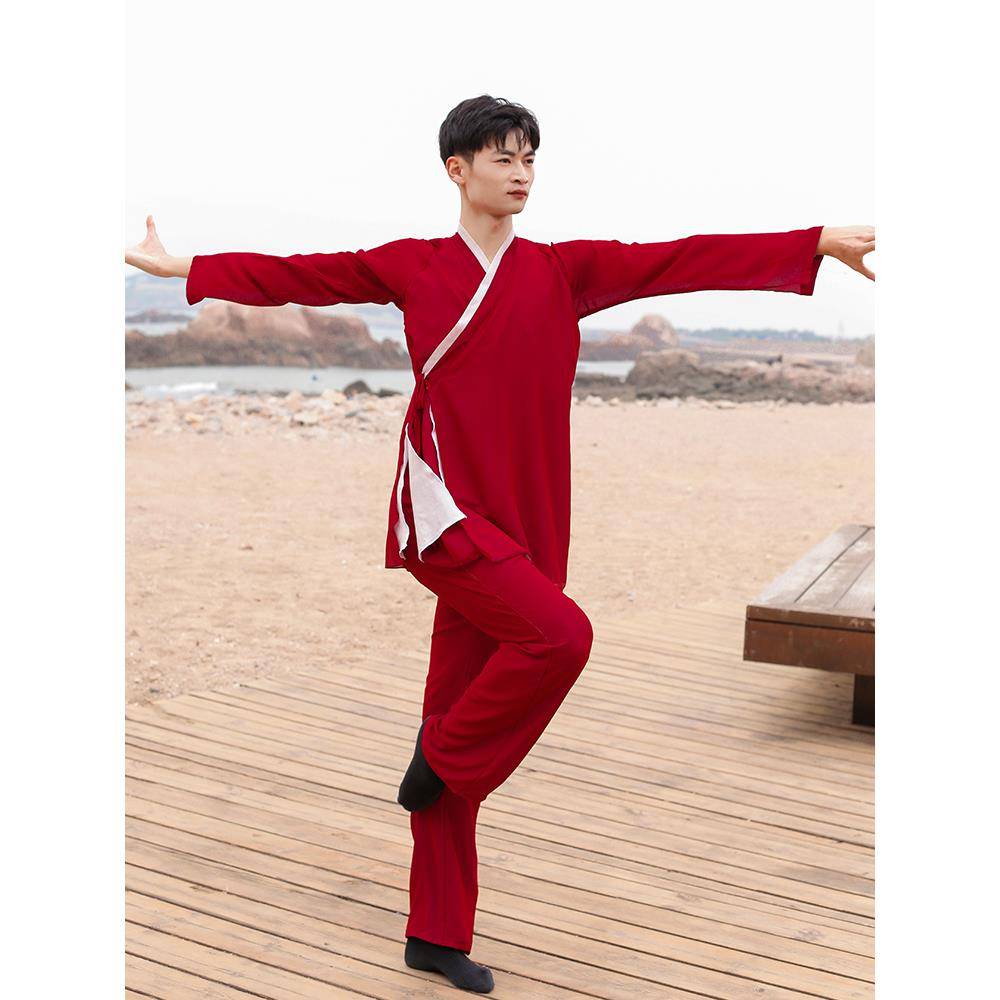 Classical dance exercises, dance dance top men's models with sleeve men's art test, performance of classical dance service Chinese style