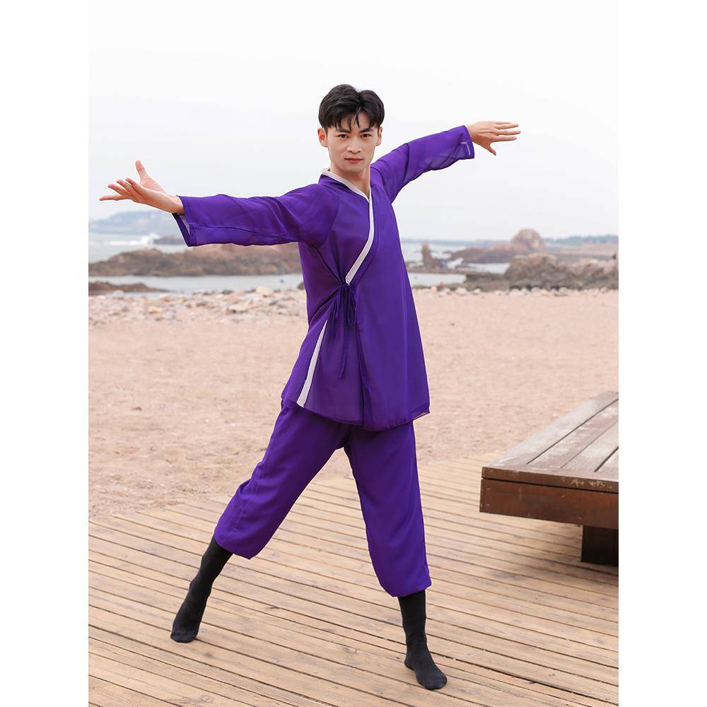 Classical dance exercises, dance dance top men's models with sleeve men's art test, performance of classical dance service Chinese style