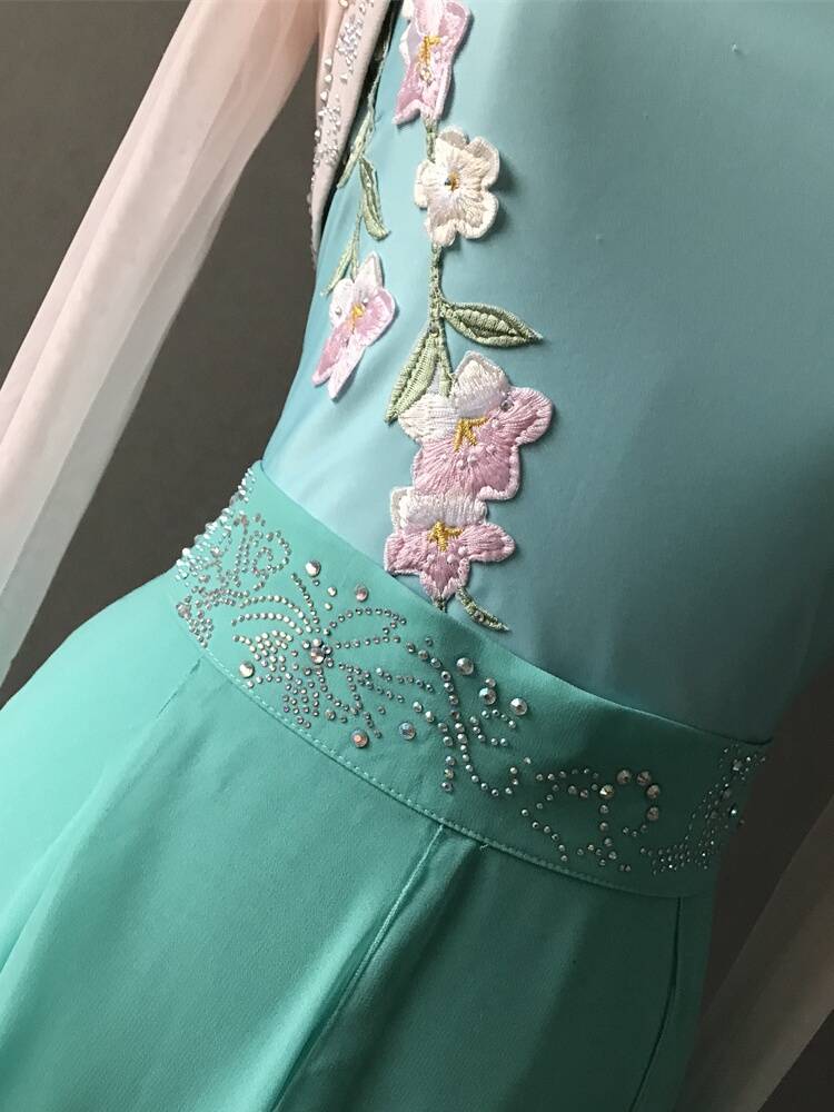The new classical dance performance service female mate big dance big dance big skirt pants adult art test performance clothing