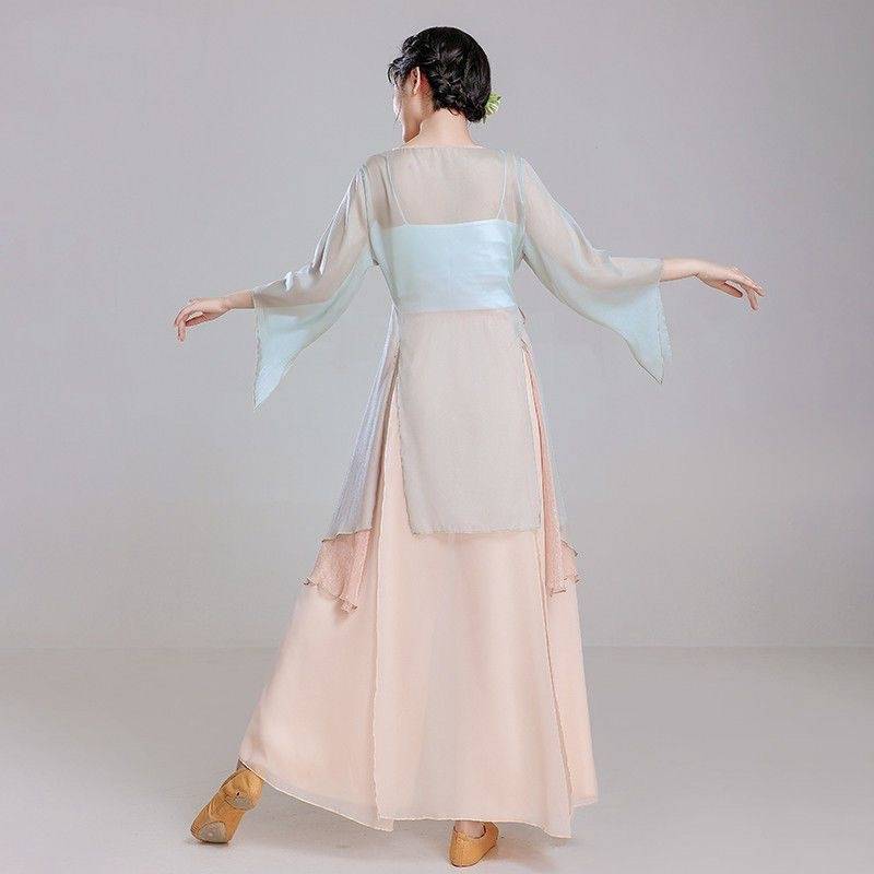 Dance in the dance classical dance clothing gauze Chinese dance exercise, female body rhyme, fairy elegant chiffon top performance service